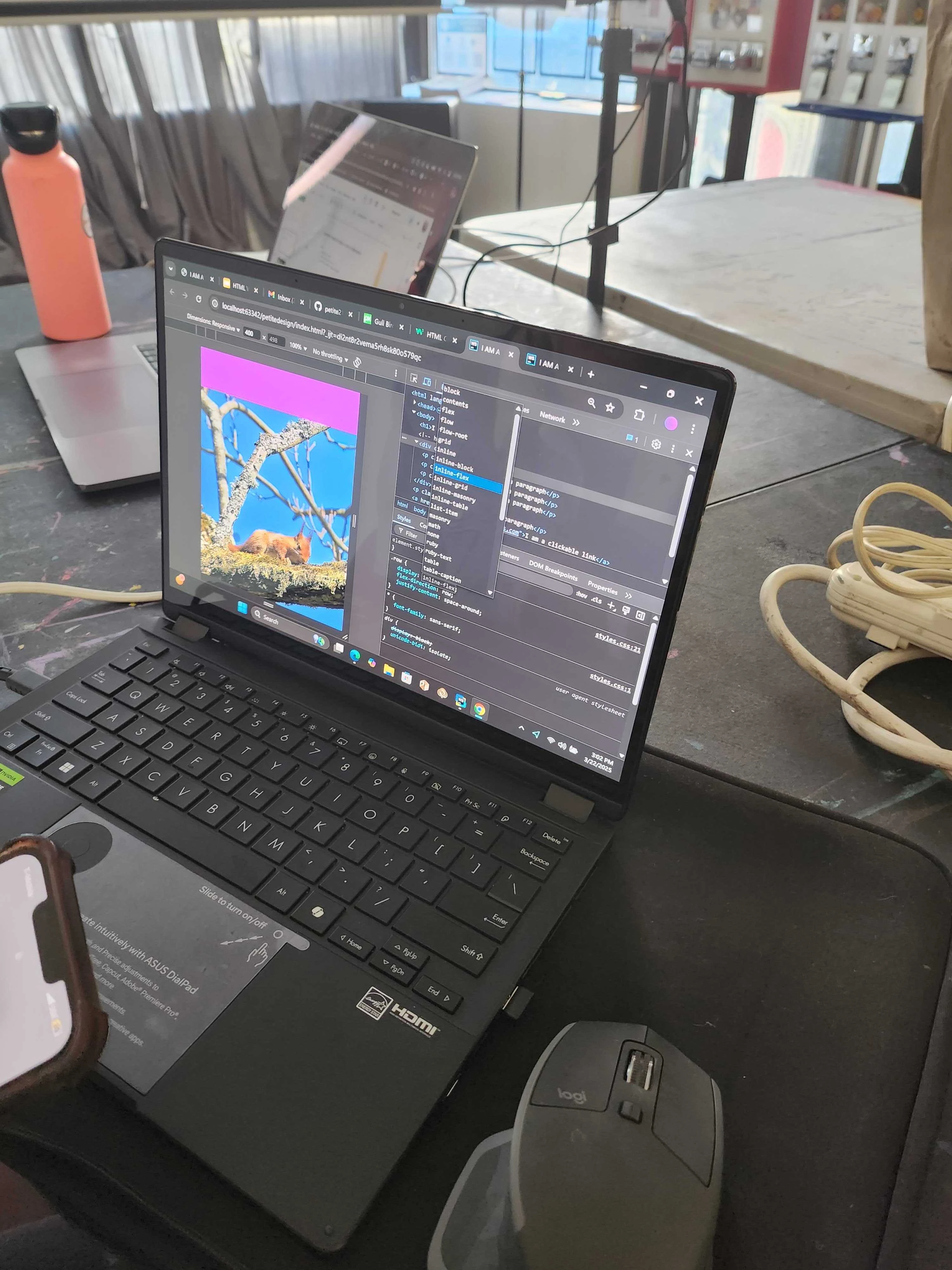 Workshop attendees writing their own web page.